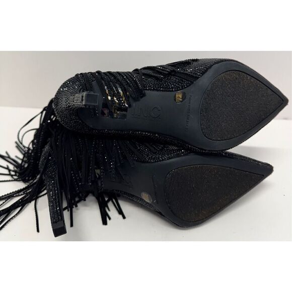 INC Boots Size 5 Black Western Ankle Booties Pointed Toe Evening Shoes NEW - Picture 11 of 11